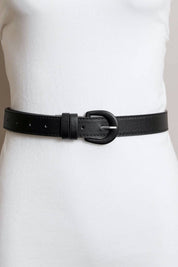 Classic Vegan Leather Belt: Black