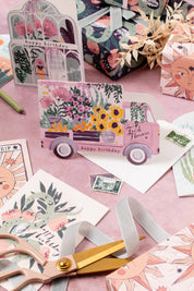 Flower Truck Birthday Card | Female Birthday Card | Floral