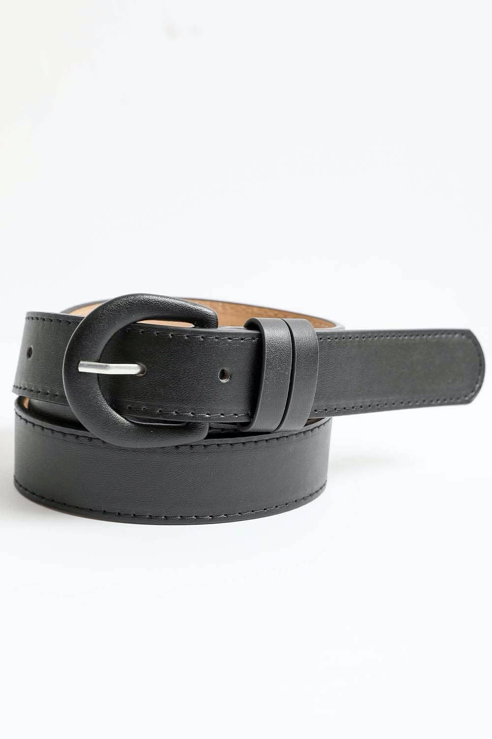 Classic Vegan Leather Belt: Black