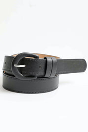 Classic Vegan Leather Belt: Khaki