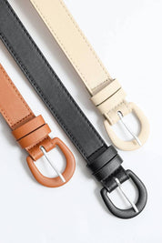 Classic Vegan Leather Belt: Black