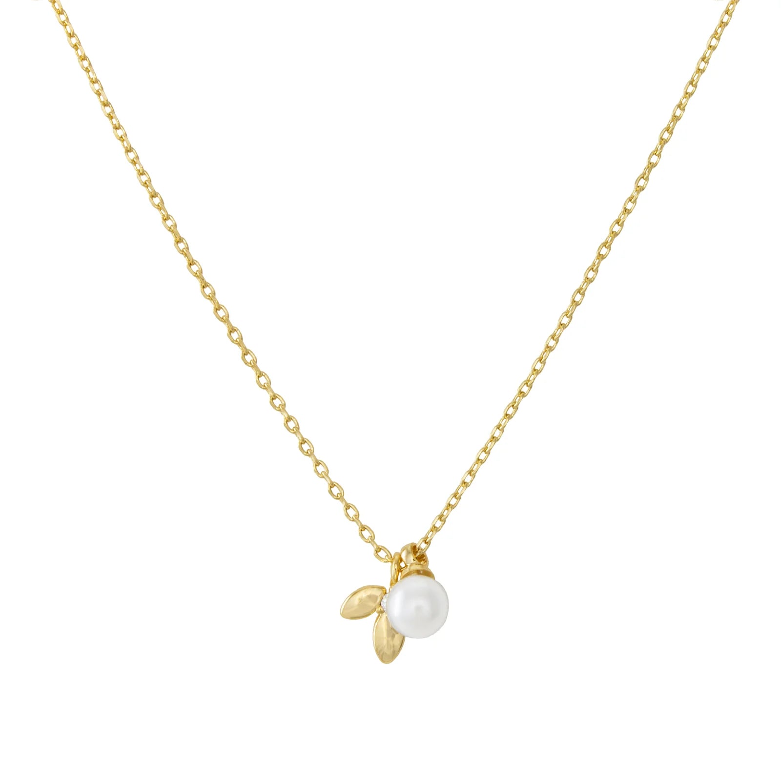 Pearls and Leaves Necklace - Gold