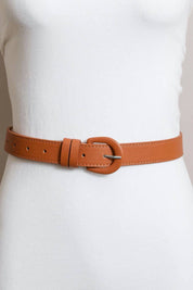 Classic Vegan Leather Belt: Black