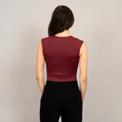 Roxi Sleeveless Crewneck - Oxblood