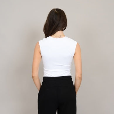 Roxi Sleeveless Crewneck - White