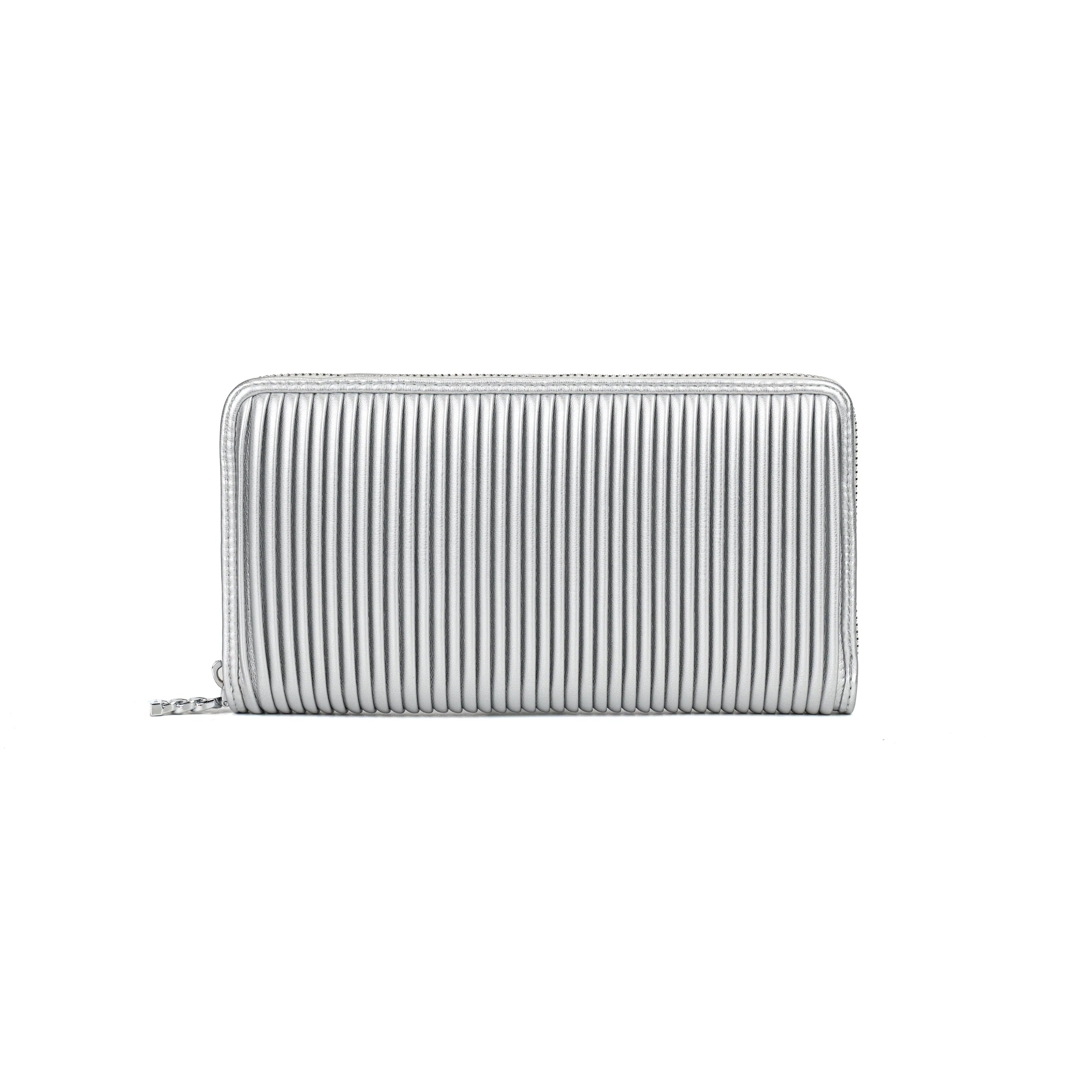 Sandy - Pleated Wallet - Silver