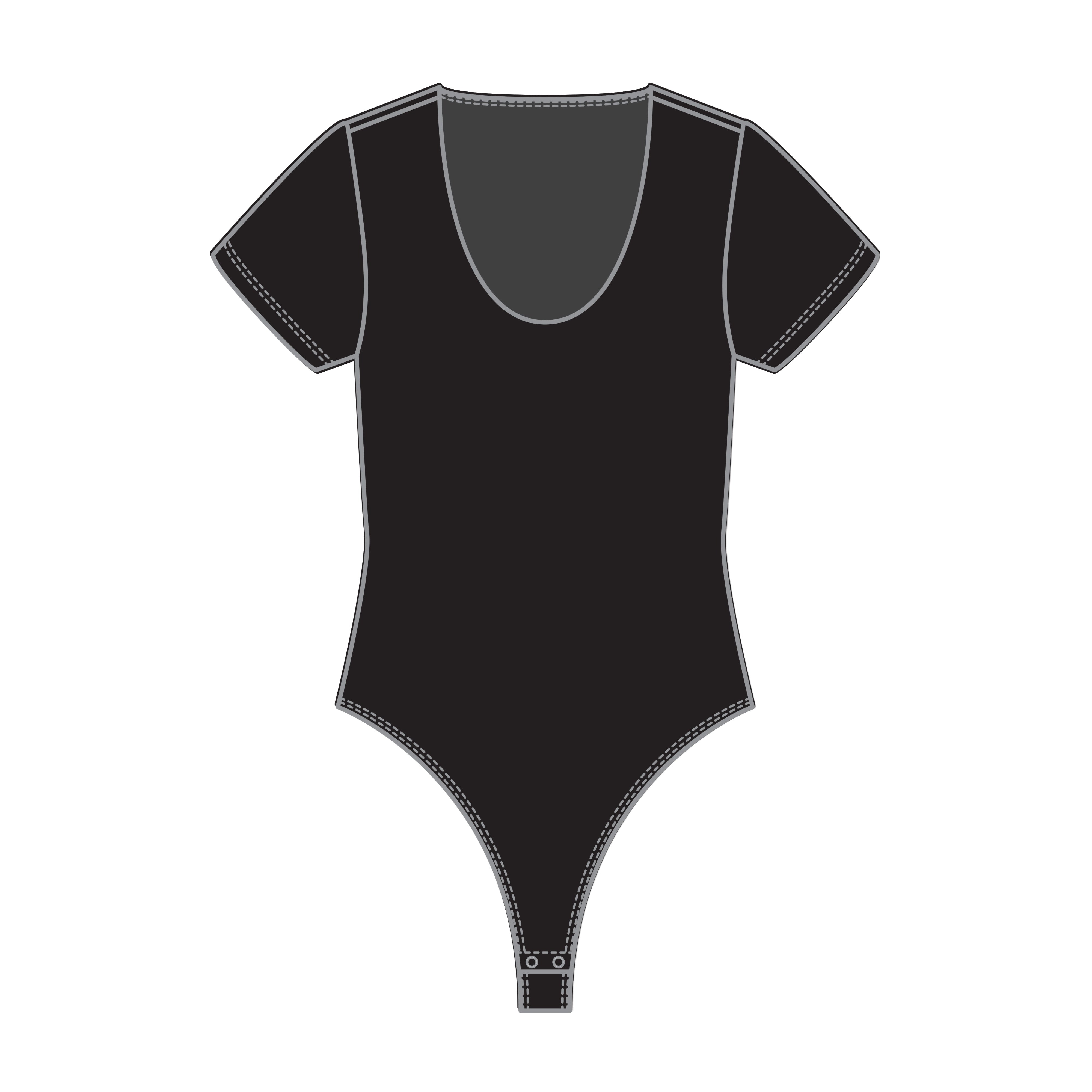 Sue Scoop Neck Bodysuit - Black