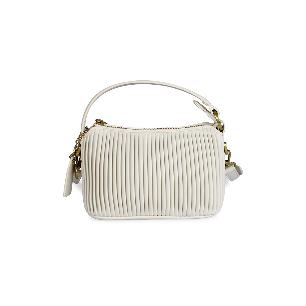 Ella Crossbody Pleated Small - Coconut Cream