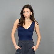 Valentina Sleeveless V-Neck - Navy