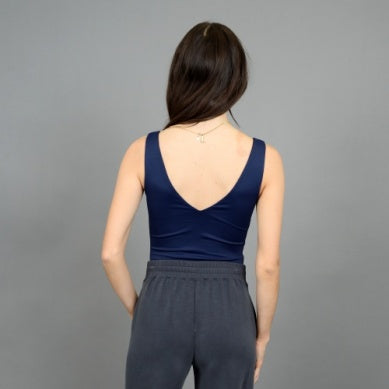 Valentina Sleeveless V-Neck - Navy